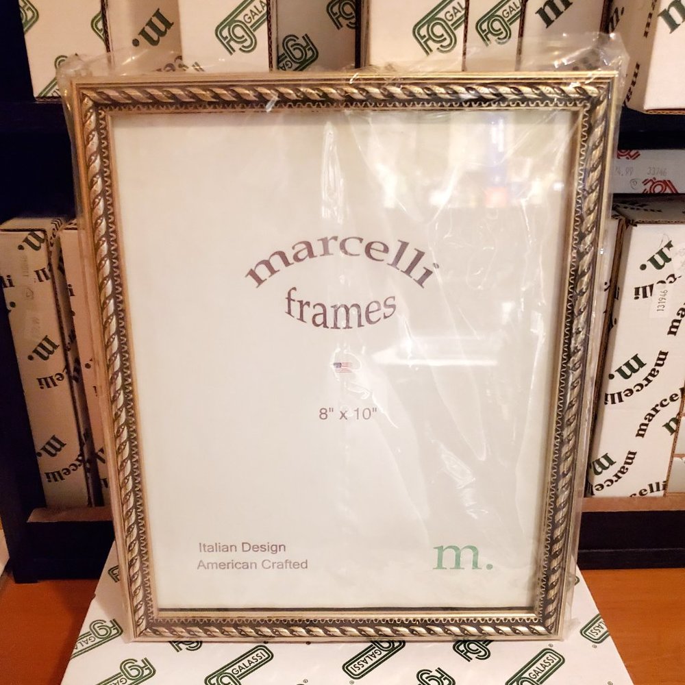 FG Galassi & Marcelli Frames One 8"x10" Antique Silver Rope Styled Frame NIB